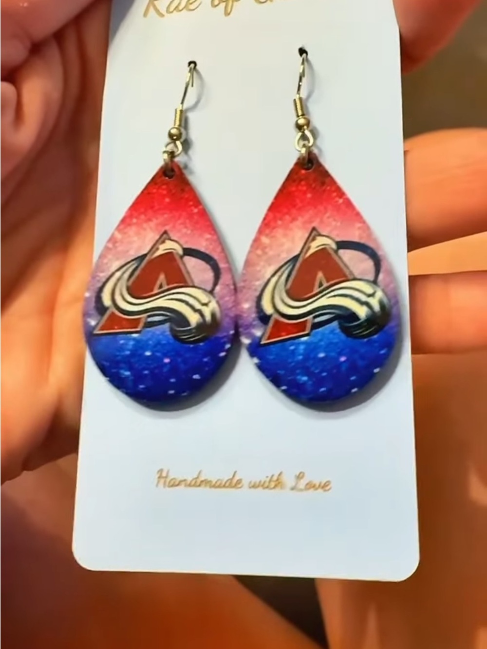 Colorado Avalanche Teardrop Earrings - Red & Blue